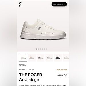 On the Roger sneakers women’s 6.5